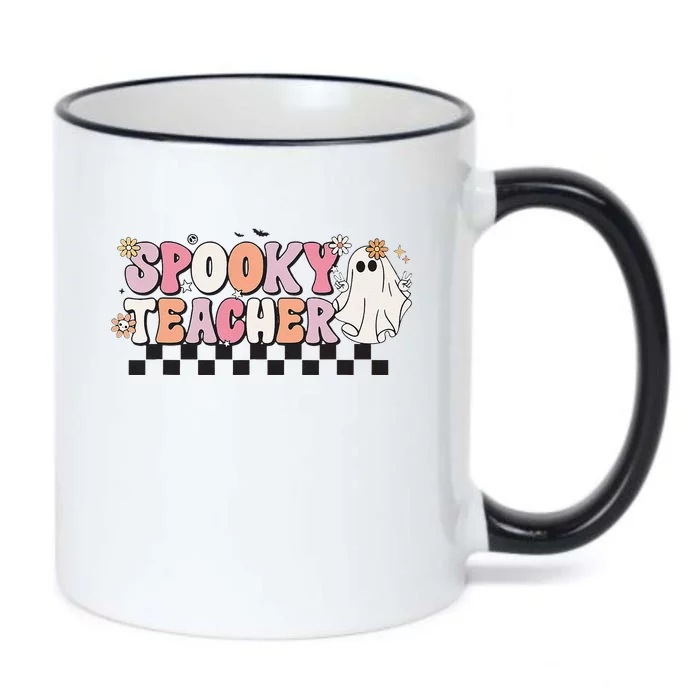 Funny Spooky Season Retro Spooky Teacher Halloween Costume Cute Black Color Changing Mug