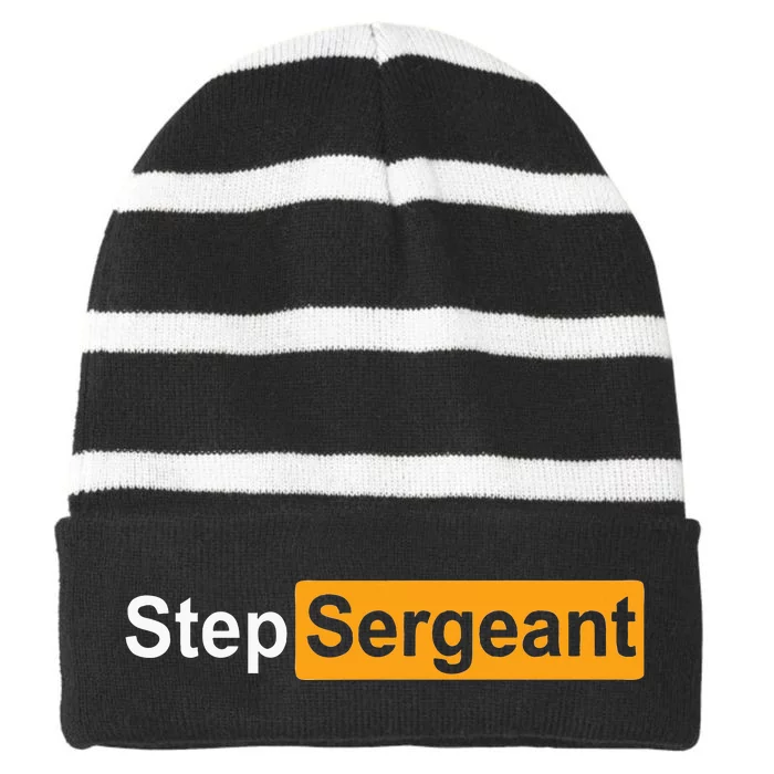 Funny Step Sergeant Striped Beanie with Solid Band