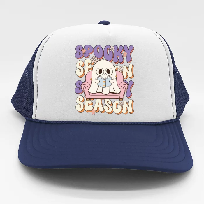 Funny Saying Spooky Season Halloween Ghost Teacher Trucker Hat