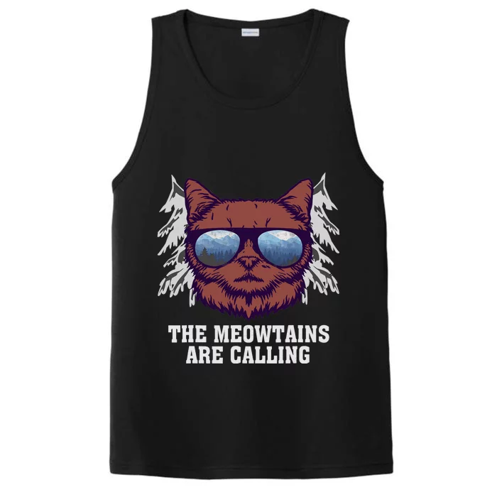 Funny Saying Ski Lover Mountain Skier And Cats Performance Tank