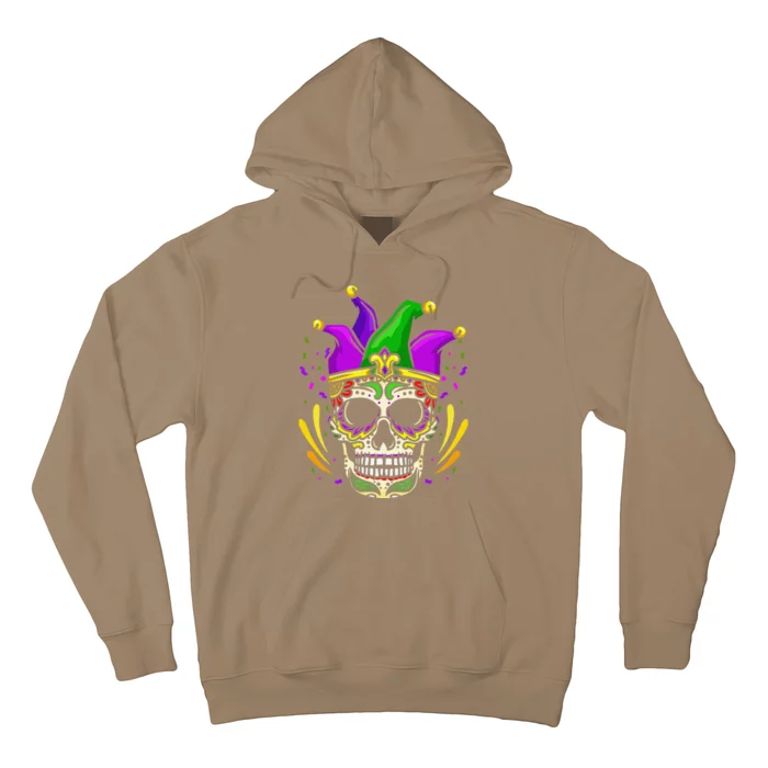 Funny Sugar Skull Mardi Gras Party Hoodie