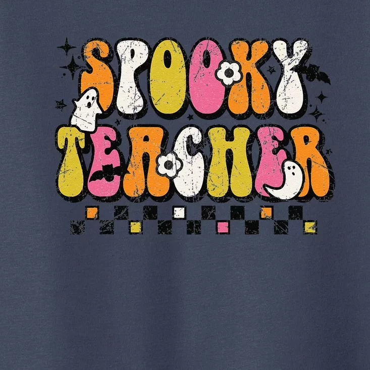 Funny Spooky Season Retro Spooky Teacher Halloween Costume Day Toddler T-Shirt