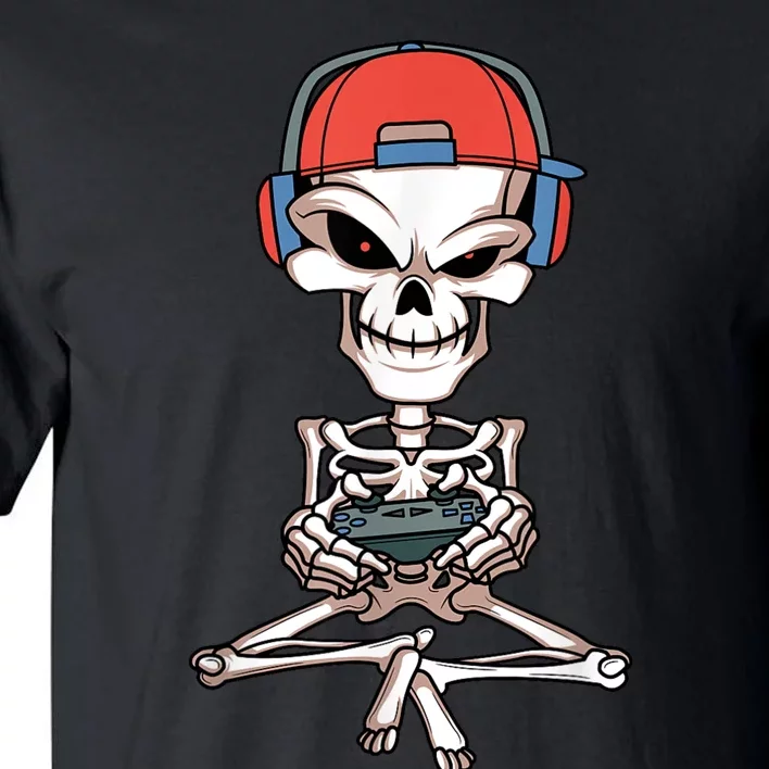 Funny Skeleton Skull Video Gamer Halloween Outfit Tall T-Shirt