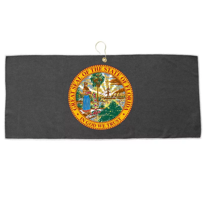 Florida State Seal Flag Large Microfiber Waffle Golf Towel