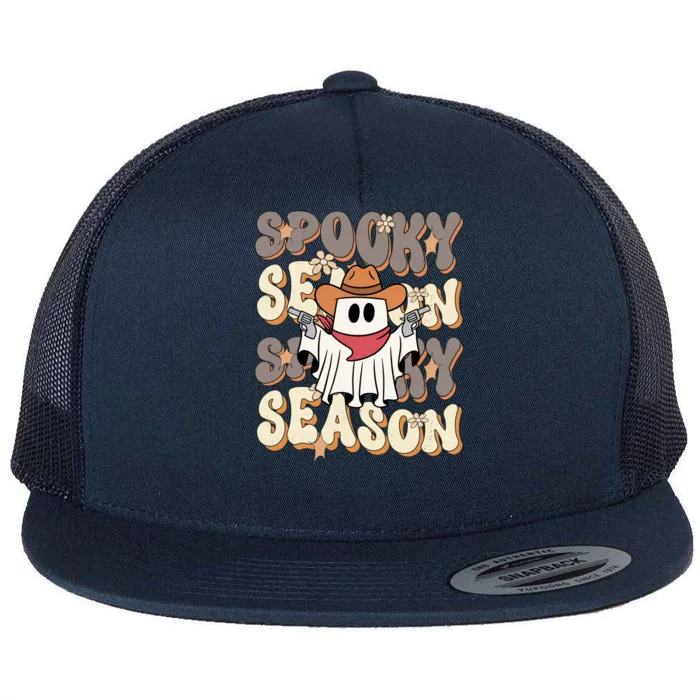 Funny Saying Spooky Season Halloween Western Flat Bill Trucker Hat