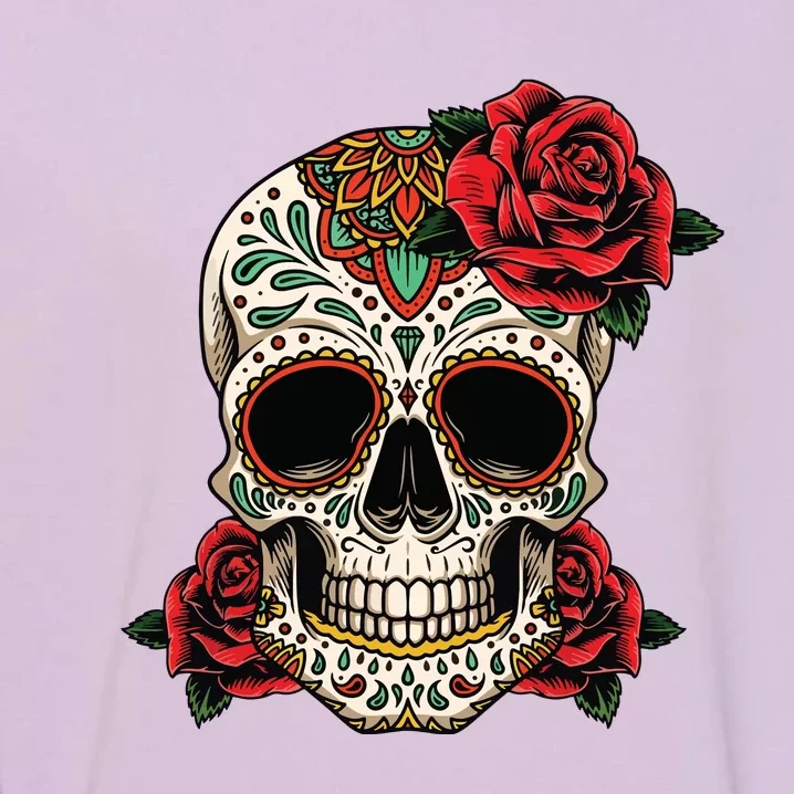 Floral Sugar Skull Day Of Dead Dia De Los Muertos Garment-Dyed Sweatshirt