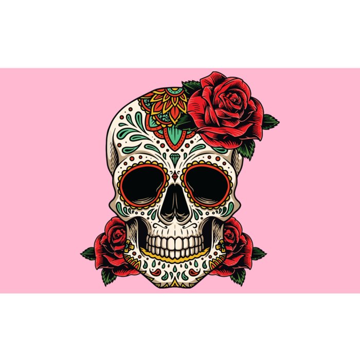 Floral Sugar Skull Day Of Dead Dia De Los Muertos Bumper Sticker