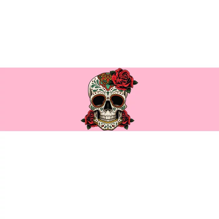 Floral Sugar Skull Day Of Dead Dia De Los Muertos Bumper Sticker