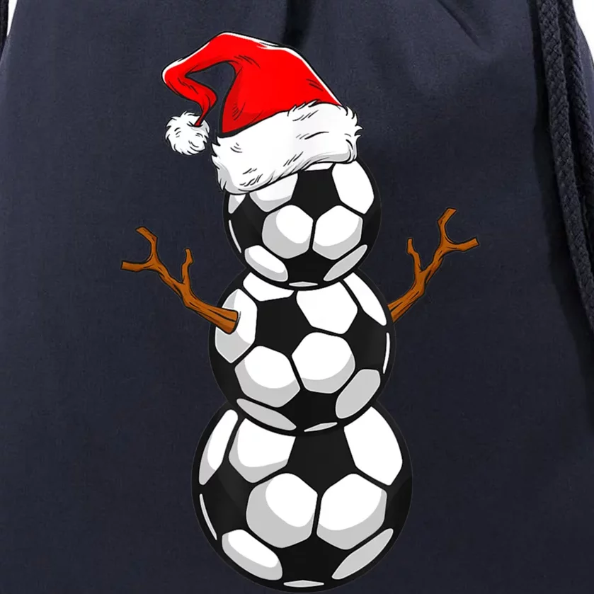 Funny Soccer Snow Boys Soccer Christmas Pajama Xmas Gift Drawstring Bag