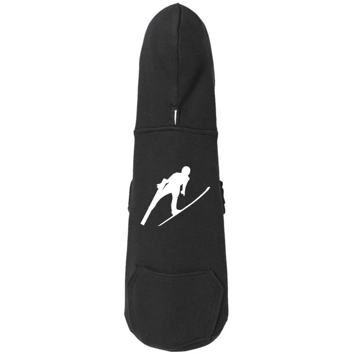 Funny Ski Skiing Lover Gift For Skiers Doggie 3-End Fleece Hoodie