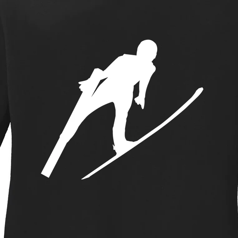 Funny Ski Skiing Lover Gift For Skiers Ladies Long Sleeve Shirt