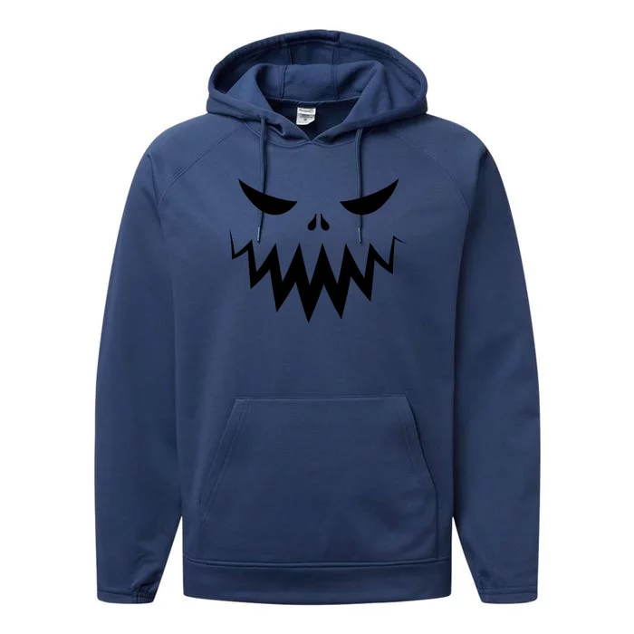 Funny Scary Smiling Face Custom Halloween Gift Performance Fleece Hoodie