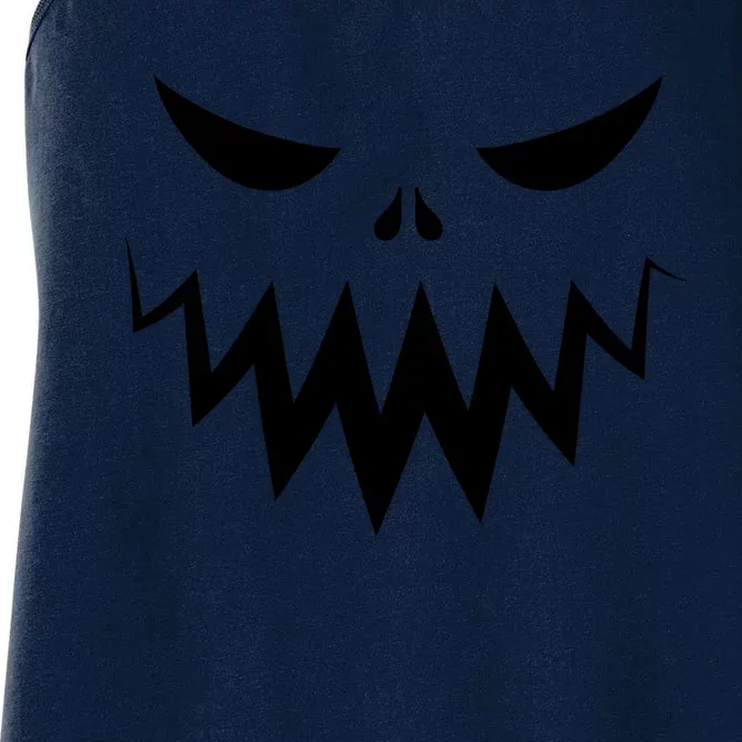 Funny Scary Smiling Face Custom Halloween Gift Women's Racerback Tank