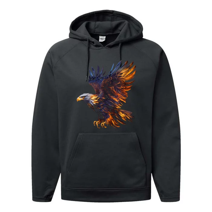 Fiery Steller's Seaeagle Graphic Performance Fleece Hoodie