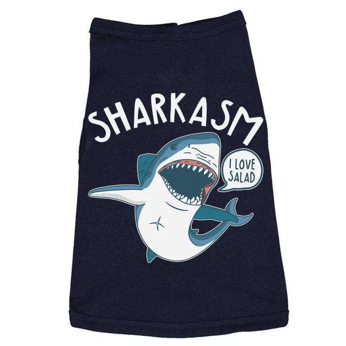 Funny Sharkasm Shark Sarcasm Doggie Tank