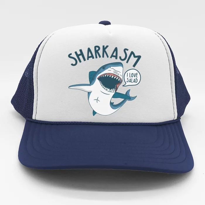 Funny Sharkasm Shark Sarcasm Trucker Hat