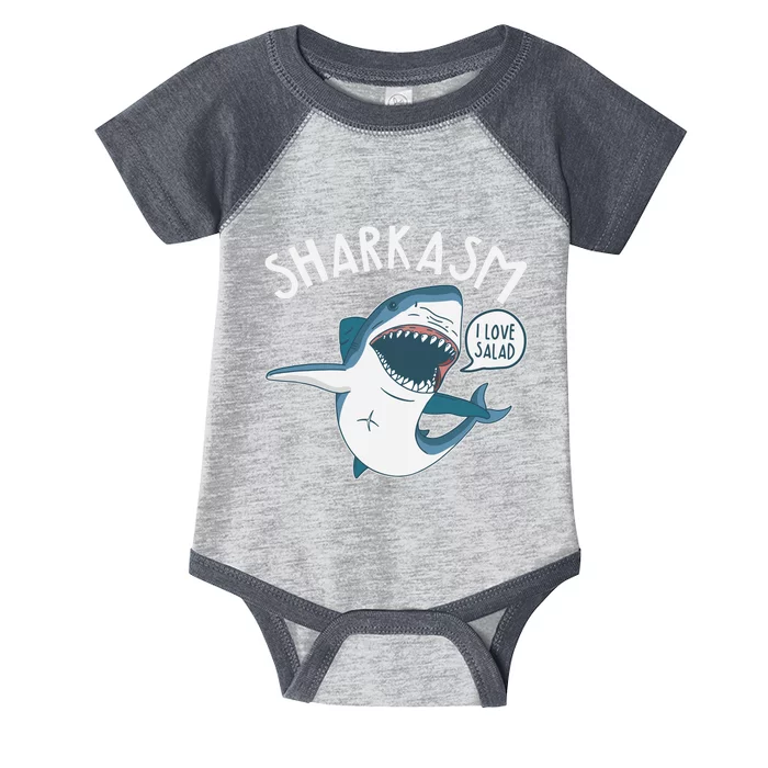 Funny Sharkasm Shark Sarcasm Infant Baby Jersey Bodysuit