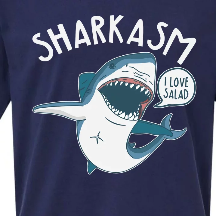 Funny Sharkasm Shark Sarcasm Sueded Cloud Jersey T-Shirt