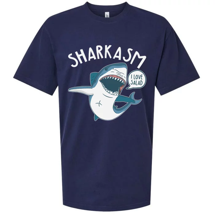 Funny Sharkasm Shark Sarcasm Sueded Cloud Jersey T-Shirt