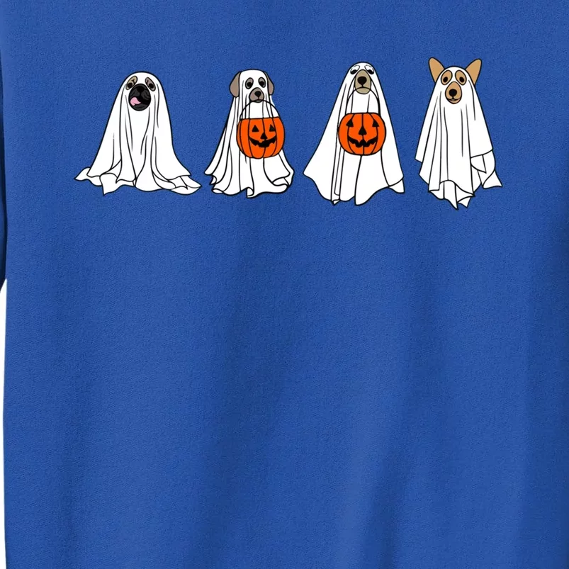 Funny Spooky Season Retro Jackolantern Ghost Dog Halloween Cute Gift Tall Sweatshirt