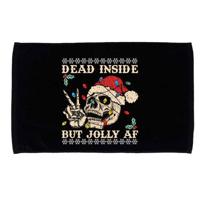 Festive Sarcastic Snarky Skeleton Ugly Christmas Sweater Microfiber Hand Towel