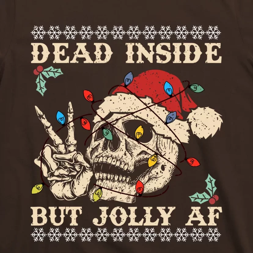 Festive Sarcastic Snarky Skeleton Ugly Christmas Sweater T-Shirt