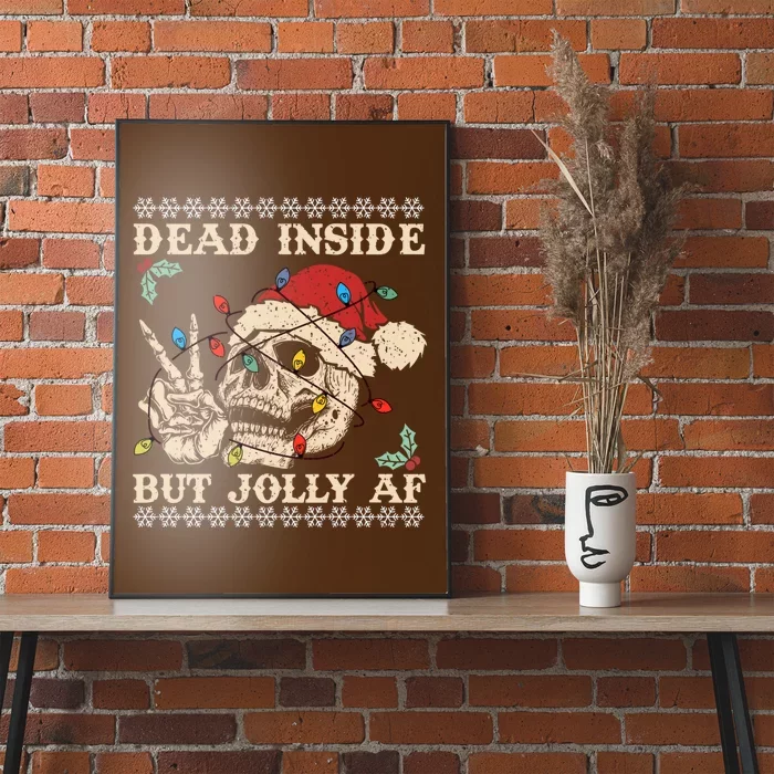 Festive Sarcastic Snarky Skeleton Ugly Christmas Sweater Poster