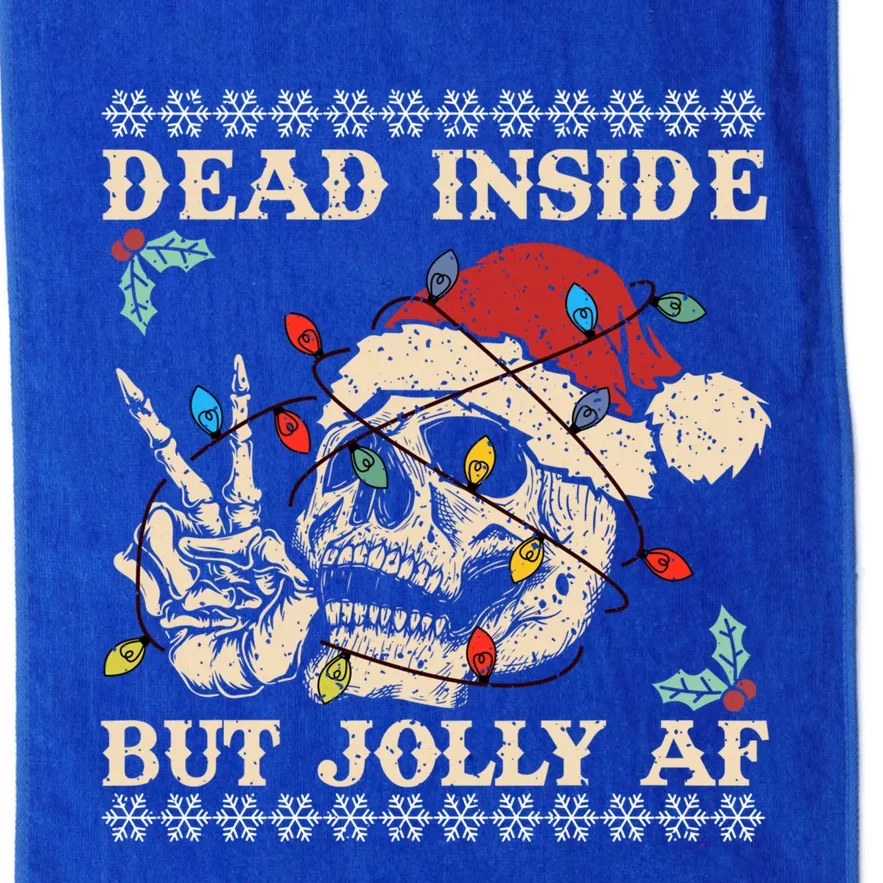 Festive Sarcastic Snarky Skeleton Ugly Christmas Sweater Platinum Collection Golf Towel