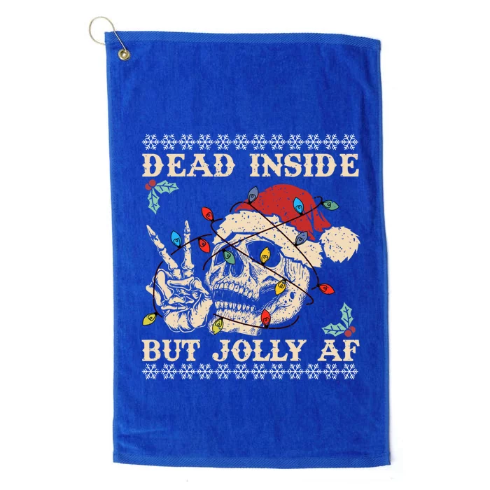 Festive Sarcastic Snarky Skeleton Ugly Christmas Sweater Platinum Collection Golf Towel