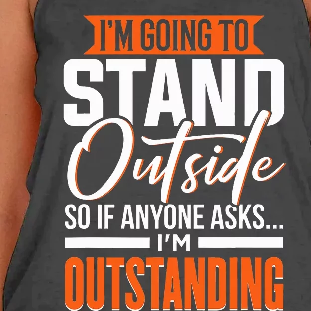 Funny Sarcastic Saying I'm Outstanding Sarcasm Women's Knotted Racerback Tank