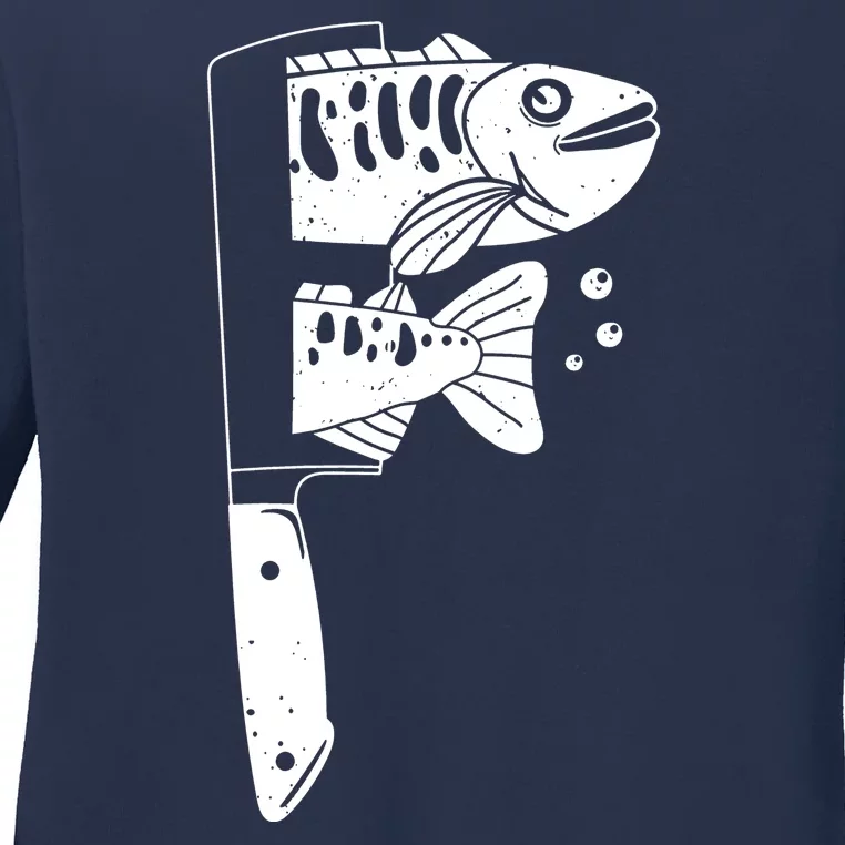 Fresh Sashimi Sushi Knife Anime Inspiration Ladies Long Sleeve Shirt