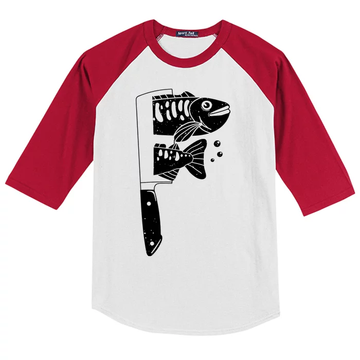 Fresh Sashimi Sushi Knife Anime Inspiration Kids Colorblock Raglan Jersey