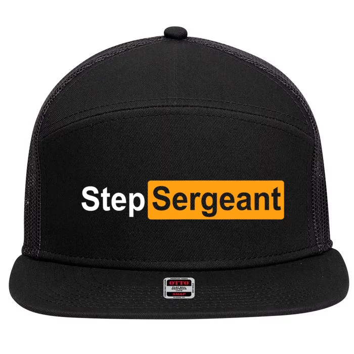 Funny Step Sergeant 7 Panel Mesh Trucker Snapback Hat