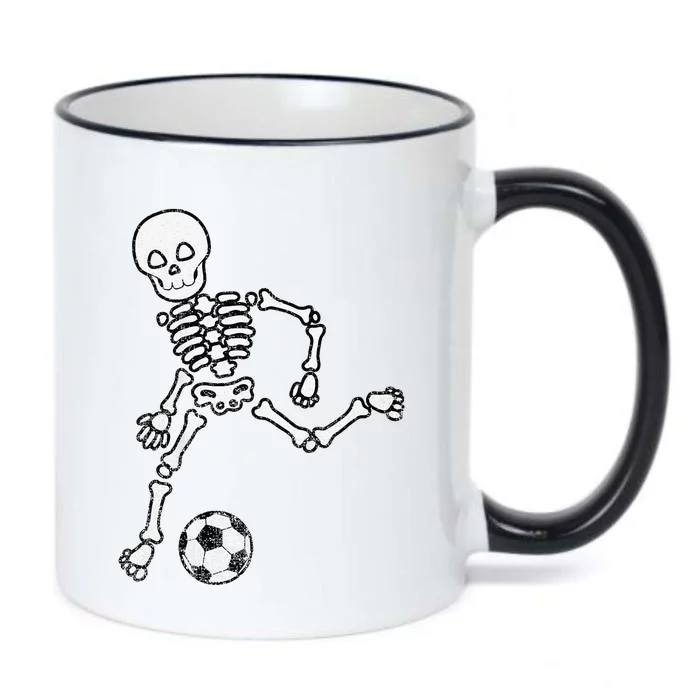 Funny Skeleton Soccer Halloween Sport Player Costume Black Color Changing Mug