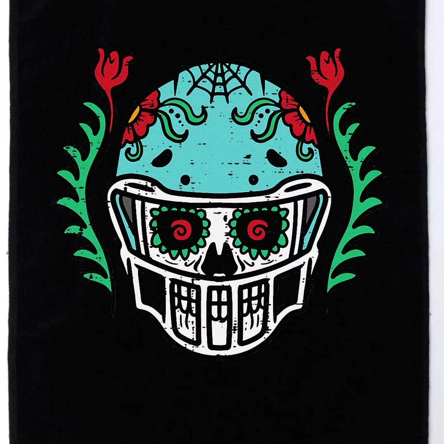 Floral Skeleton Skull Football Halloween Platinum Collection Golf Towel