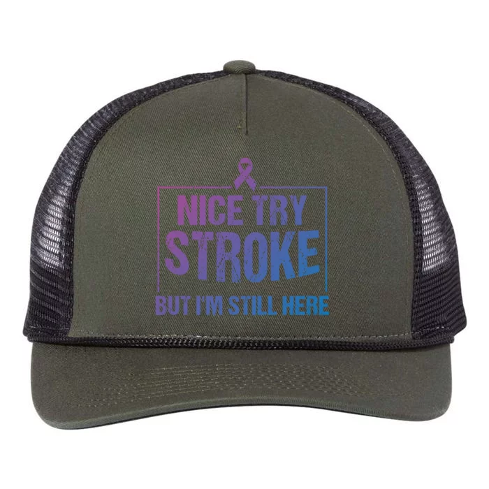 Funny Stroke Survivor Gift Cute Brain Attacks Gift Retro Rope Trucker Hat Cap