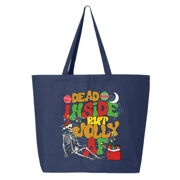 Funny Santa Skeleton Dead Inside But Jolly Af Xmas Outfit Gift 25L Jumbo Tote