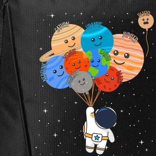 Funny Solar System Astronaut Holding Planet Balloons Pluto City Backpack