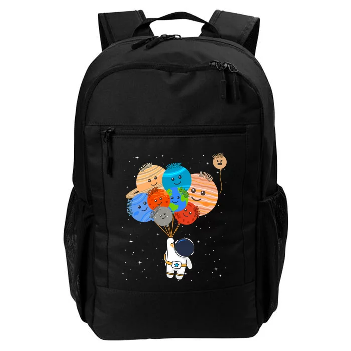 Funny Solar System Astronaut Holding Planet Balloons Pluto Daily Commute Backpack