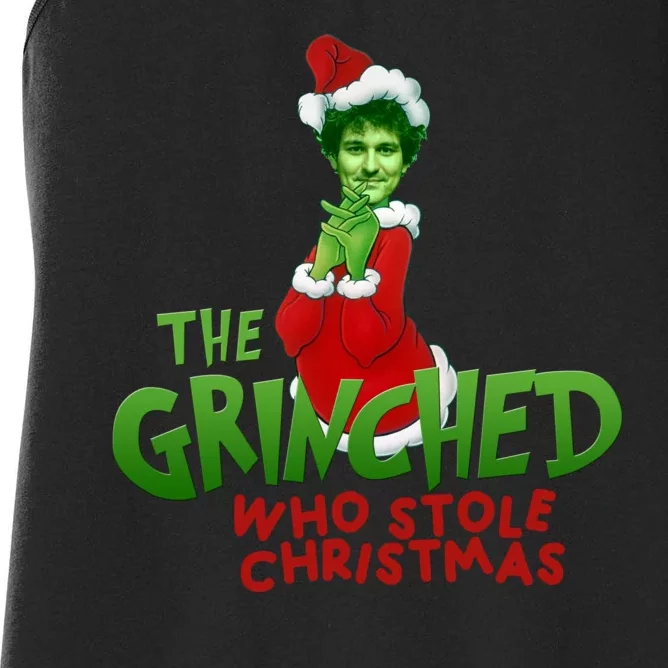 FTX SBF Sam Bankman Fried The Grinched Who Stole Christmas Women's Racerback Tank