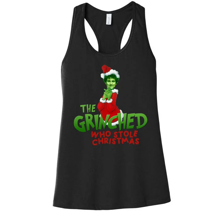 FTX SBF Sam Bankman Fried The Grinched Who Stole Christmas Women's Racerback Tank