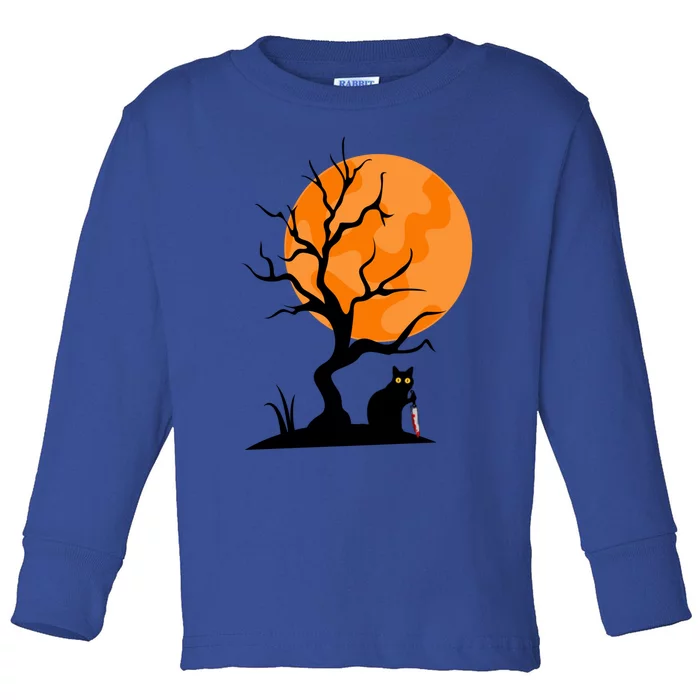 Funny Saying Spooky Season Halloween Cat Lover Great Gift Toddler Long Sleeve Shirt