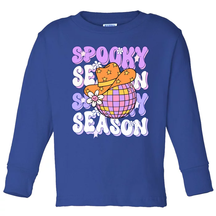 Funny Saying Spooky Season Halloween Disco Lover Gift Toddler Long Sleeve Shirt