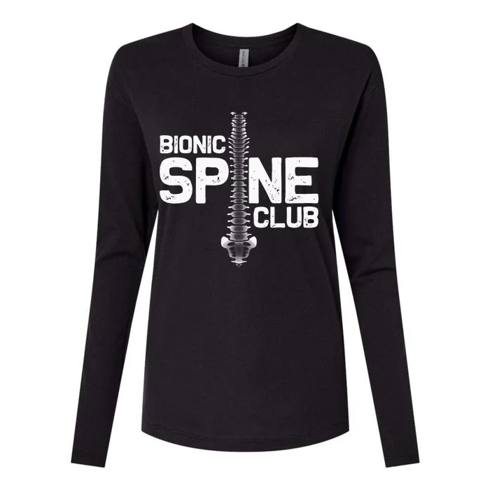 Funny Spine Surgery Gift For Men Women Bionic Spine Club Womens Cotton Relaxed Long Sleeve T-Shirt