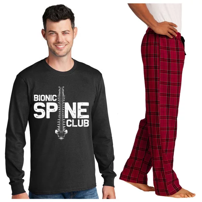 Funny Spine Surgery Gift For Men Women Bionic Spine Club Long Sleeve Pajama Set