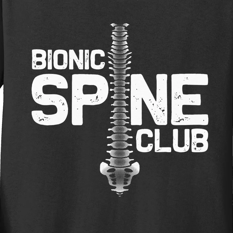 Funny Spine Surgery Gift For Men Women Bionic Spine Club Kids Long Sleeve Shirt