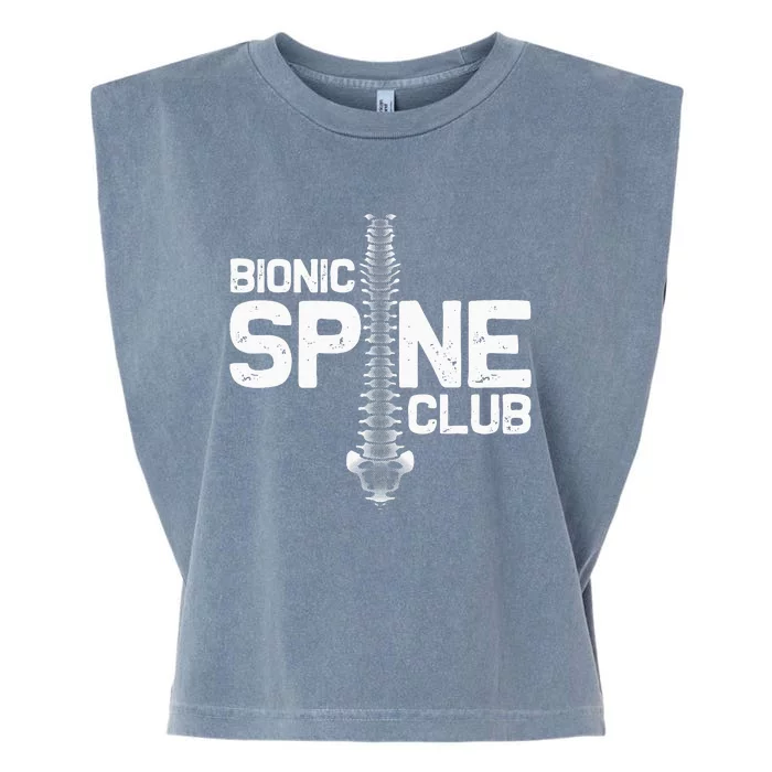 Funny Spine Surgery Gift For Men Women Bionic Spine Club Garment-Dyed Women's Muscle Tee