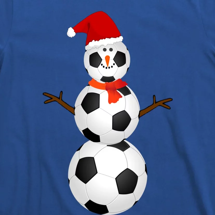 Funny Soccer Snow Christmas Xmas Soccer Lovers For Boys Funny Gift T-Shirt