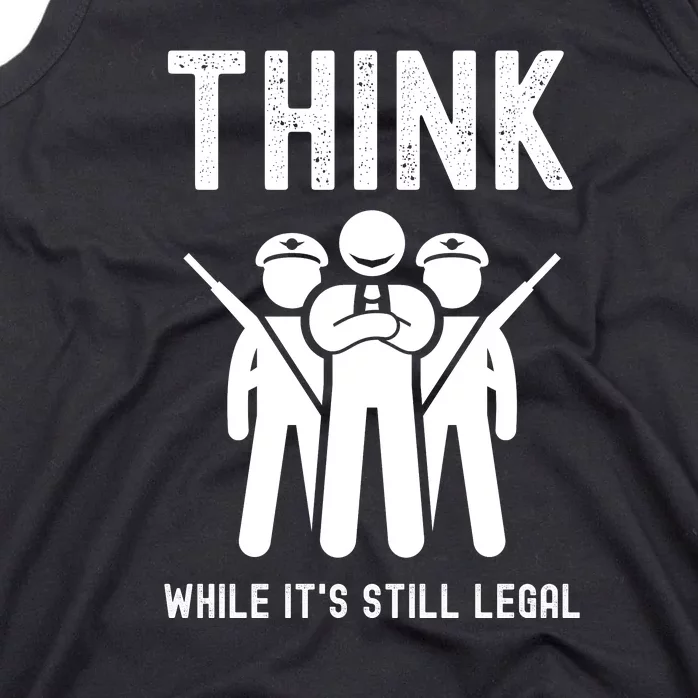 Free Speech Think While It's Still Legal Anti Woke Great Reset Tank Top