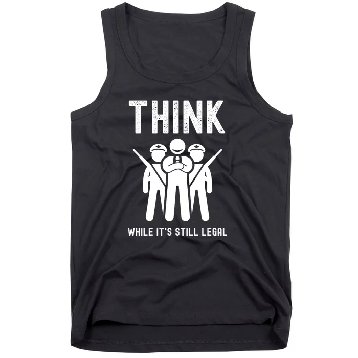 Free Speech Think While It's Still Legal Anti Woke Great Reset Tank Top